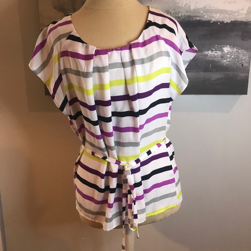 Worthington striped blouse, size L, NWT